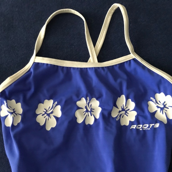 Roots Swim NWT Girls One Piece Swimsuit 12 Blue🇨🇦 - Picture 4 of 7